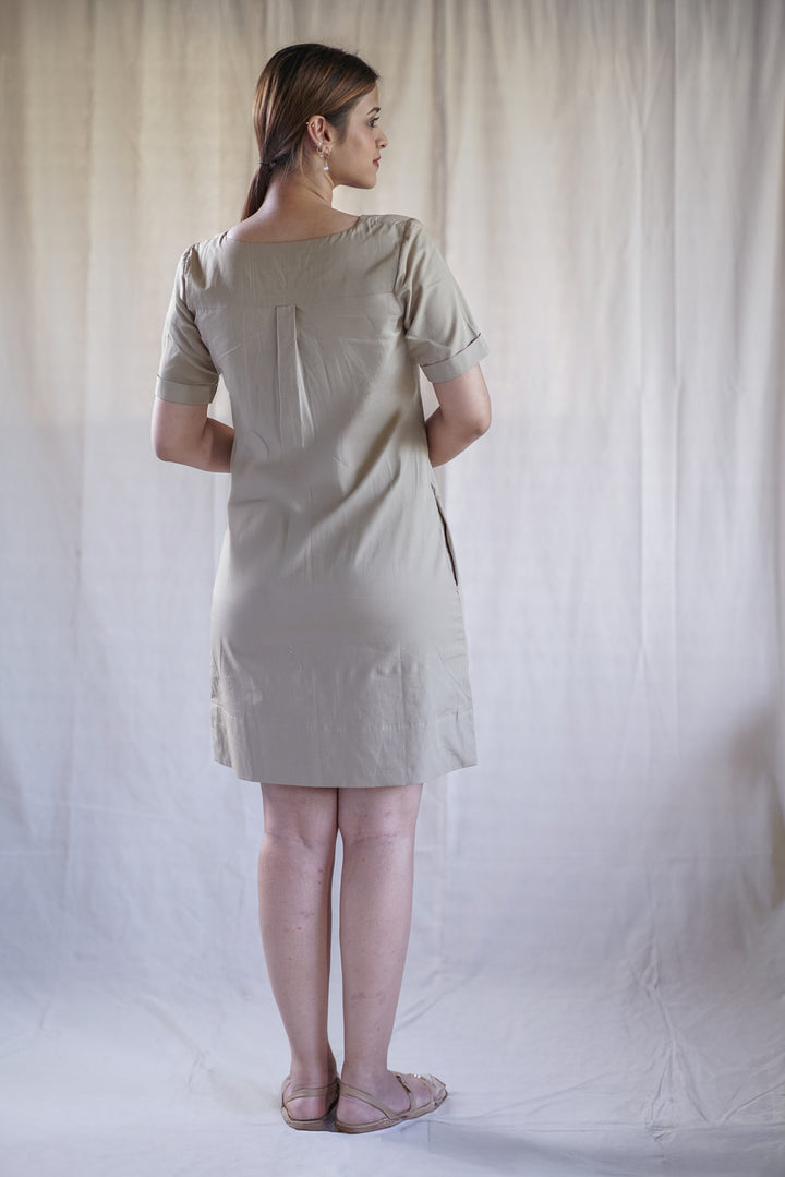 Oliva Flap Dress | Sheath Dress in Organic Cotton