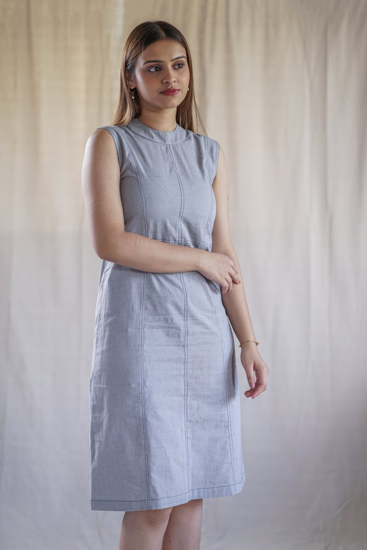 Caelum Seam Dress | Structured A-Line in Organic Twill