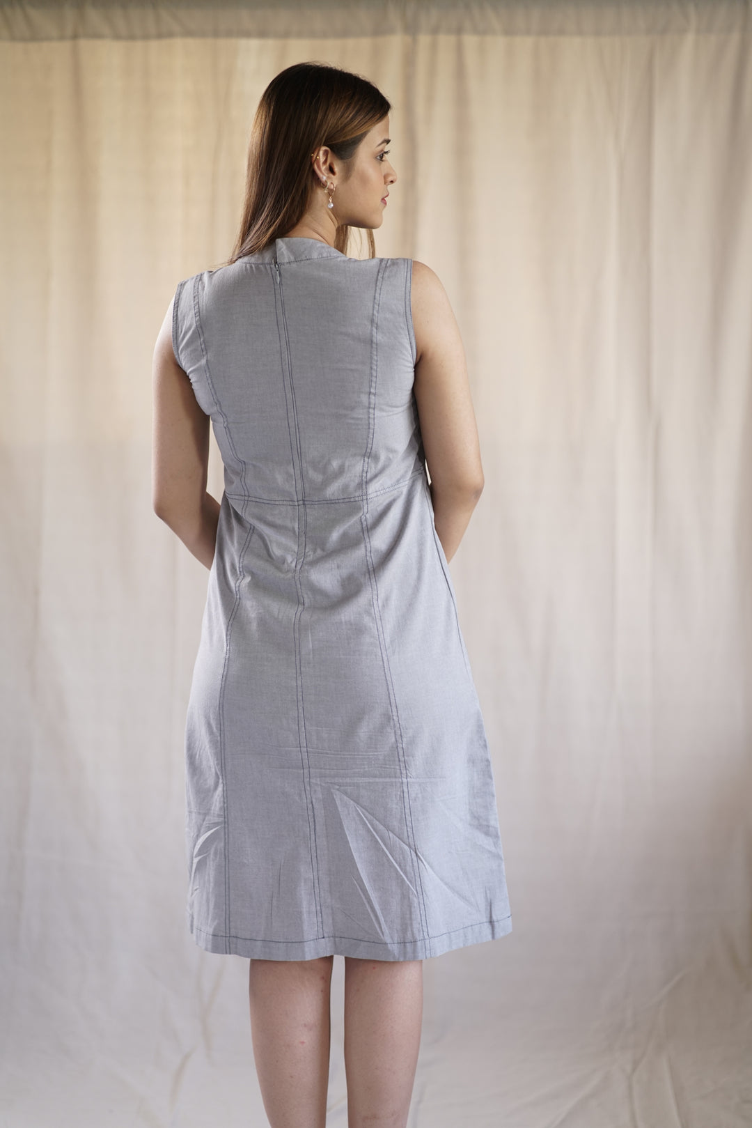 Caelum Seam Dress | Structured A-Line in Organic Twill