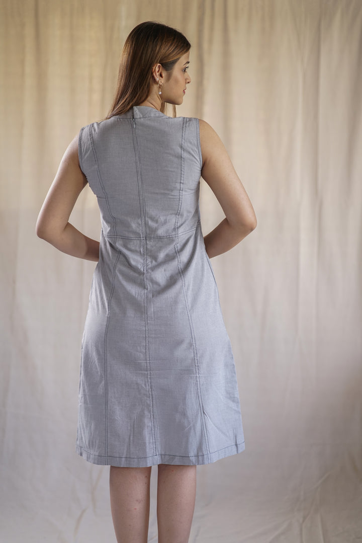 Caelum Seam Dress | Structured A-Line in Organic Twill