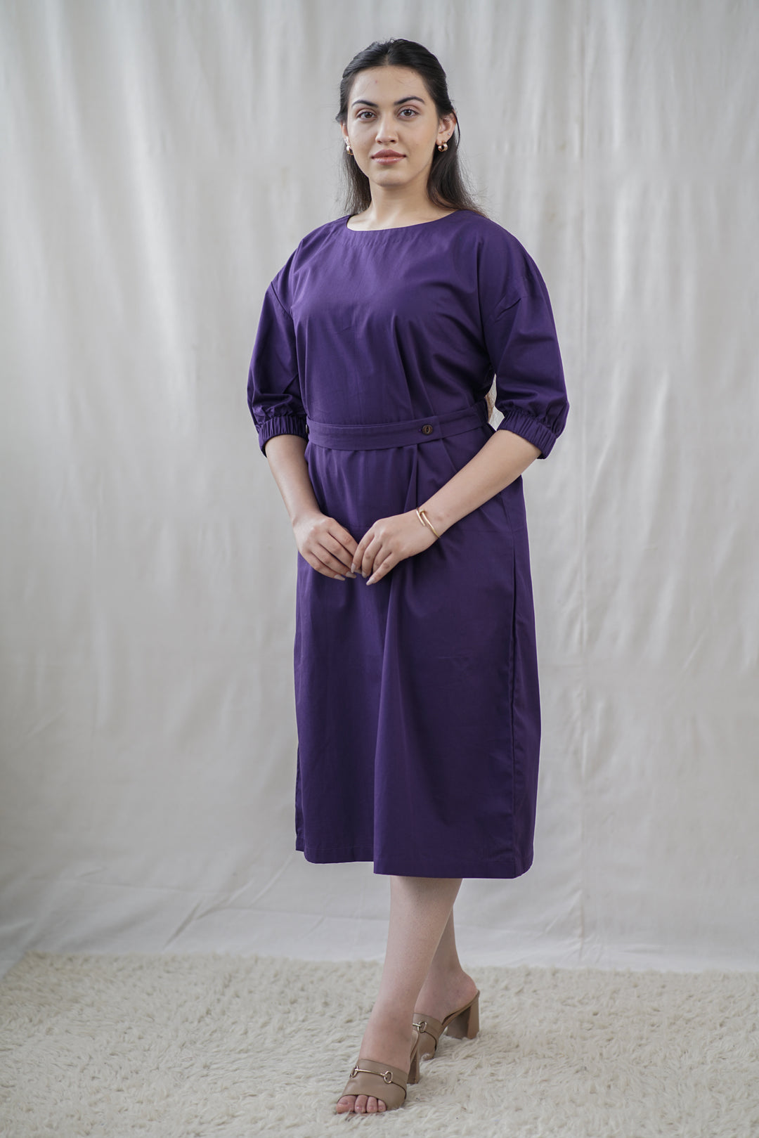 Violae Dress | Organic Cotton with Tab Belt