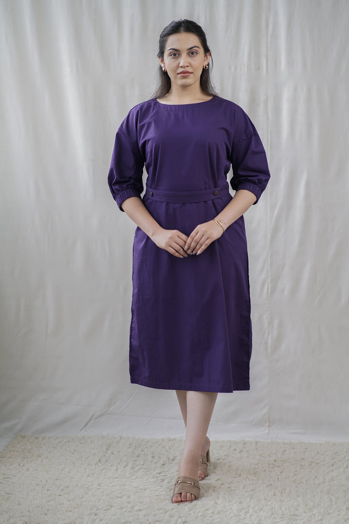 Violae Dress | Organic Cotton with Tab Belt