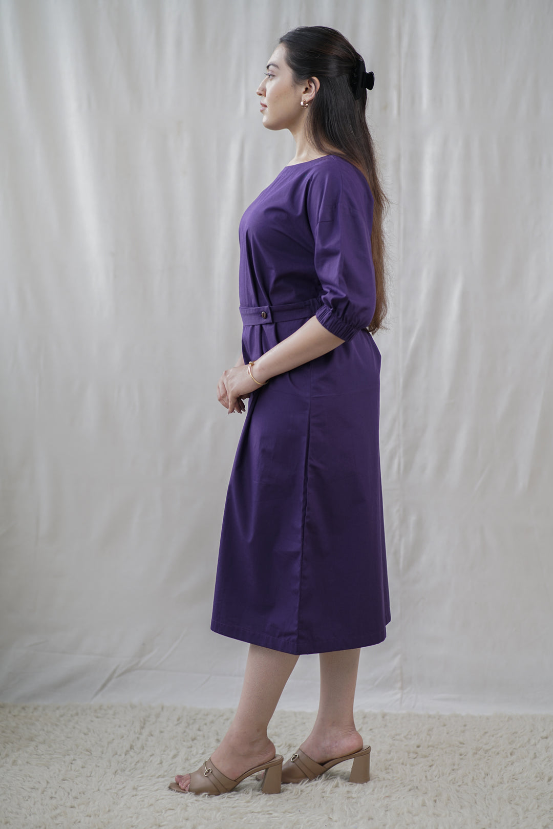 Violae Dress | Organic Cotton with Tab Belt
