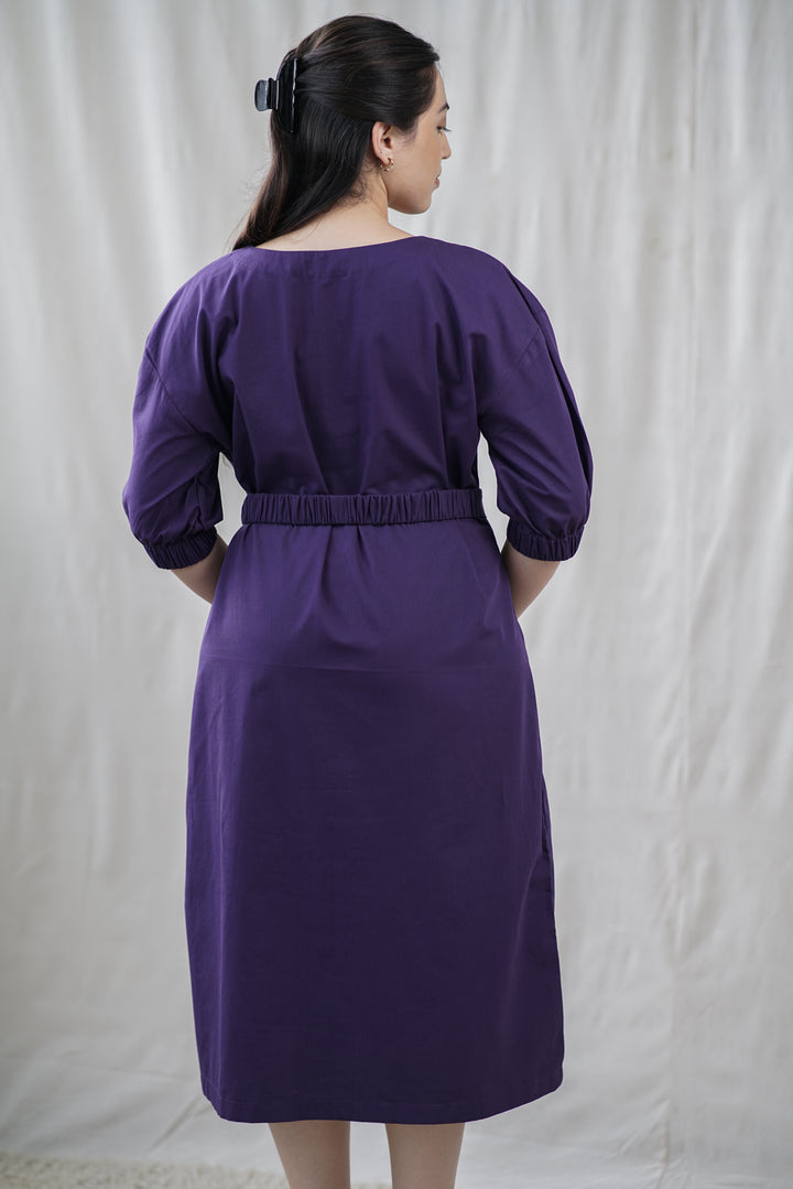Violae Dress | Organic Cotton with Tab Belt