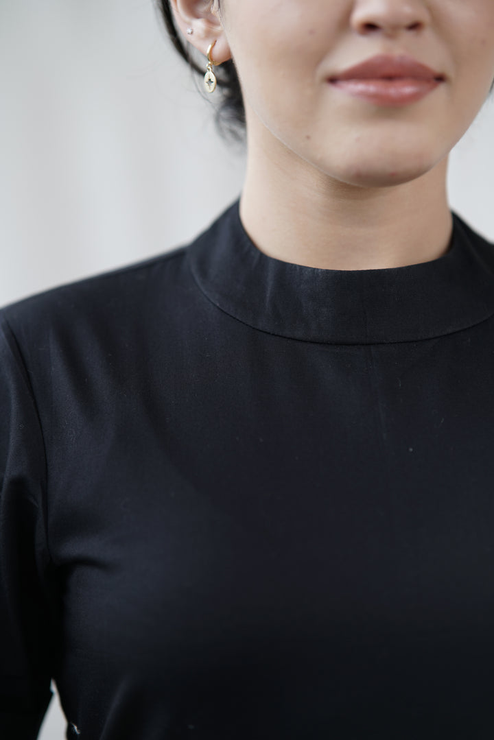 Nyra Dress | Organic Cotton Poplin in Black