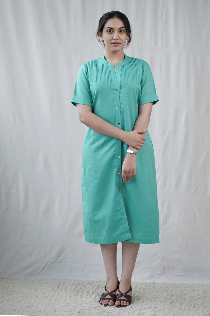 Silvea Dress | Cotton Linen Pintuck Dress
