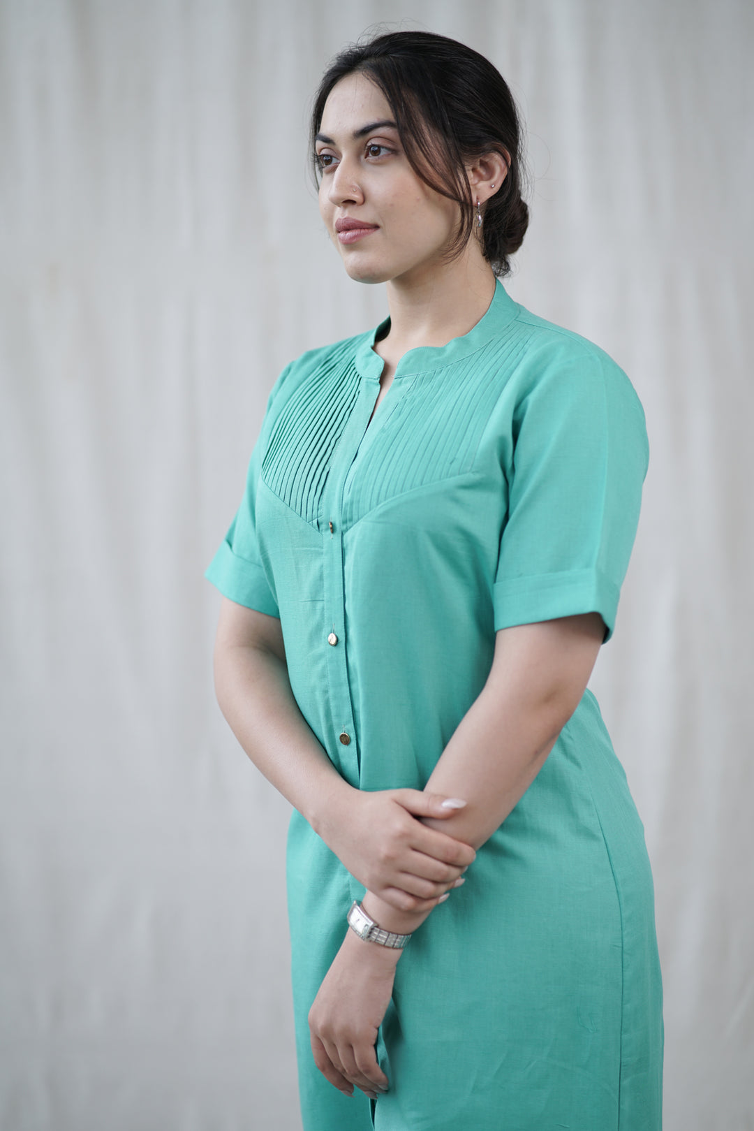 Silvea Dress | Cotton Linen Pintuck Dress