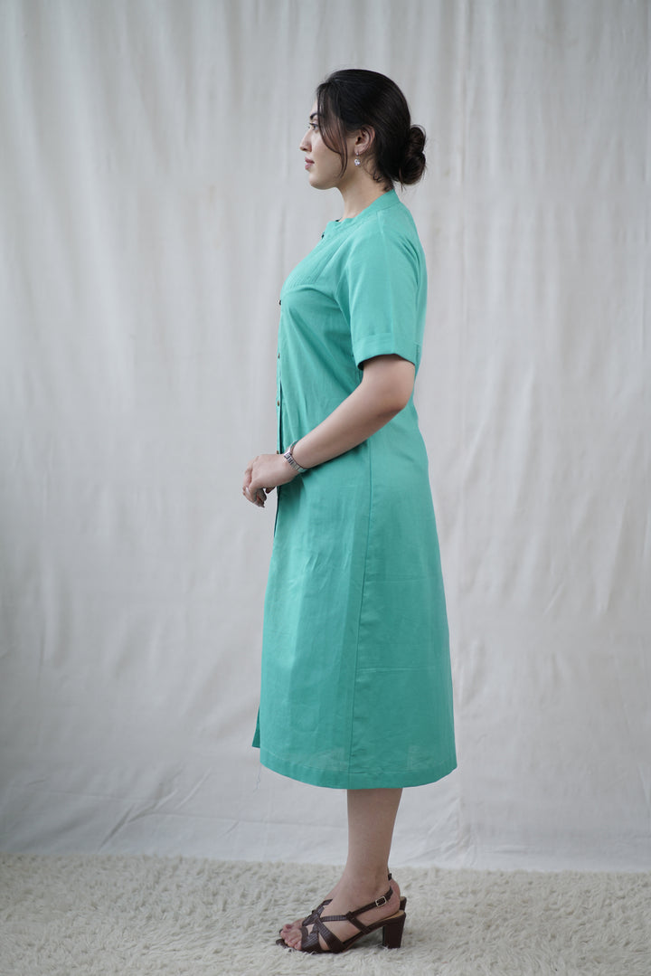 Silvea Dress | Cotton Linen Pintuck Dress