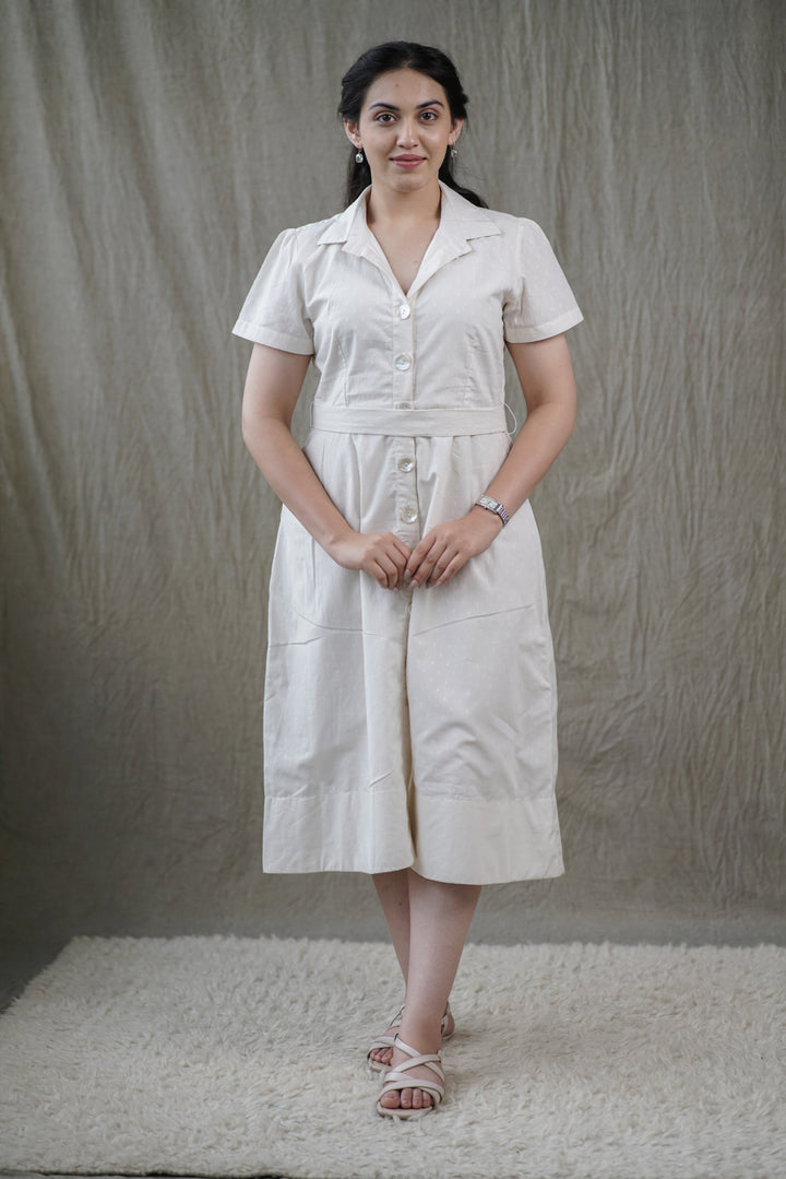 Ivora Dress | Organic Cotton Dobby Shirt Dress