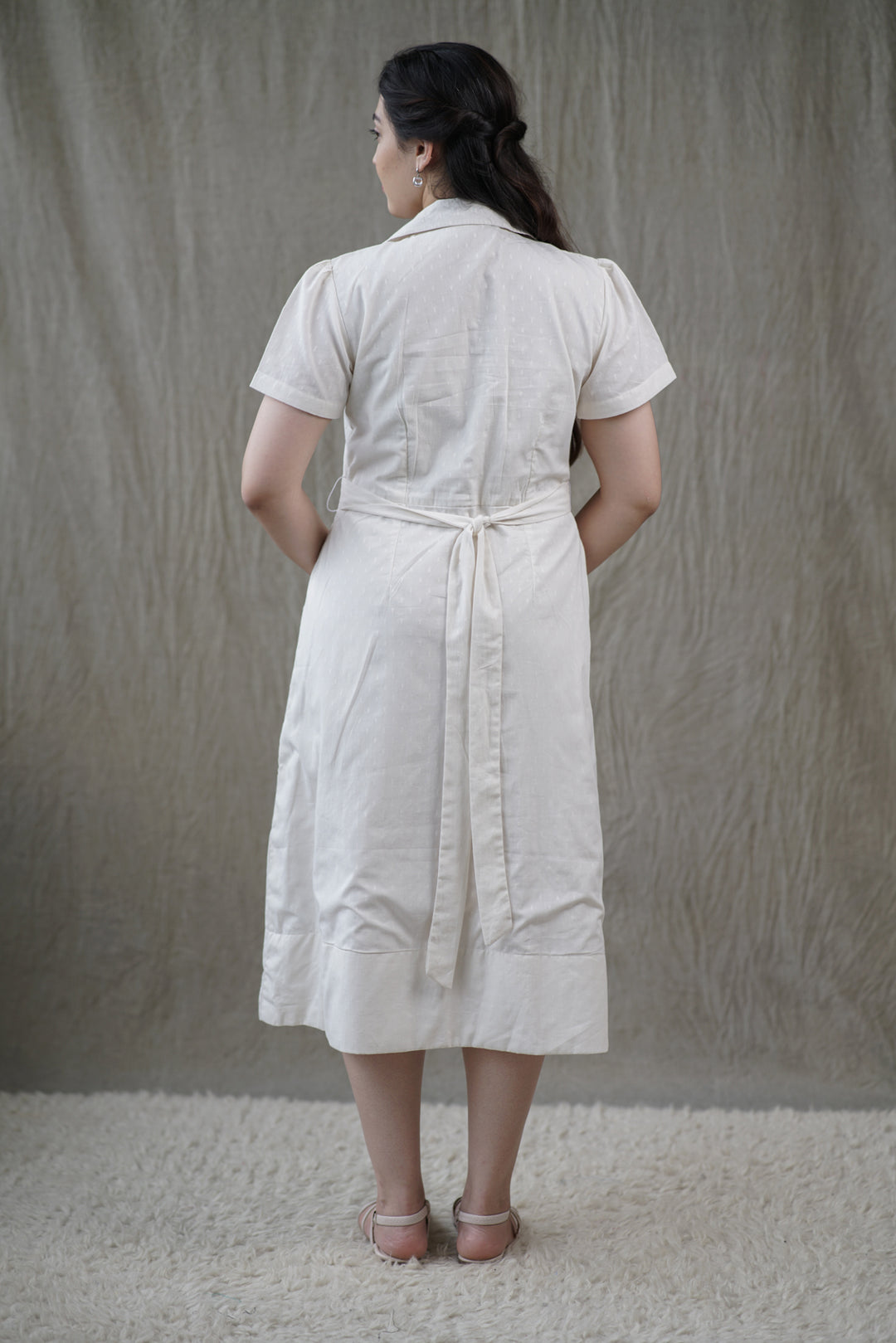 Ivora Dress | Organic Cotton Dobby Shirt Dress