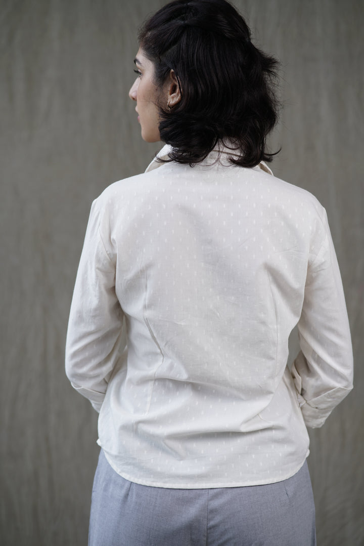 Ivya Top | Organic Cotton Dobby Corset Shirt