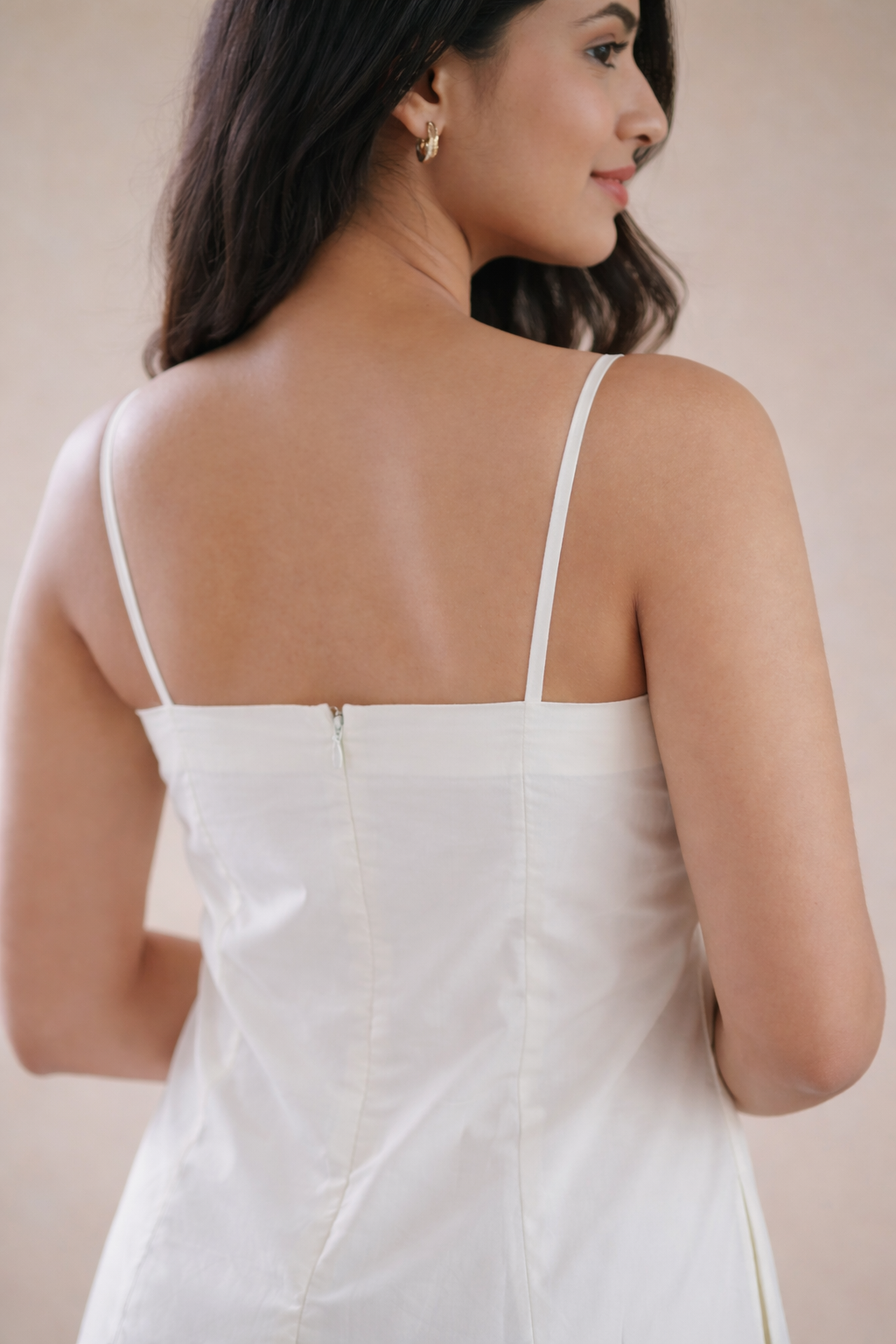 Off-White Cotton Poplin Maxi Dress (Casual Summerwear)