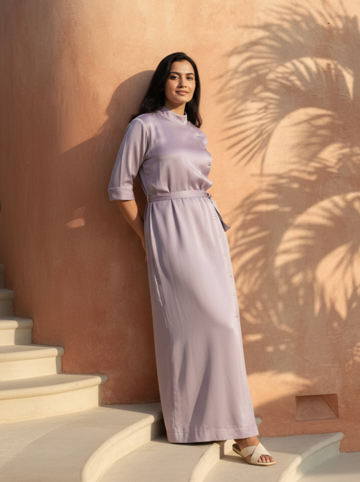Lilac Soft Cotton Twill Dress