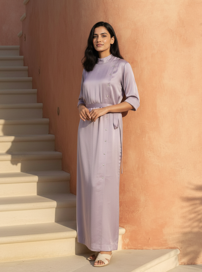 Lilac Soft Cotton Twill Dress