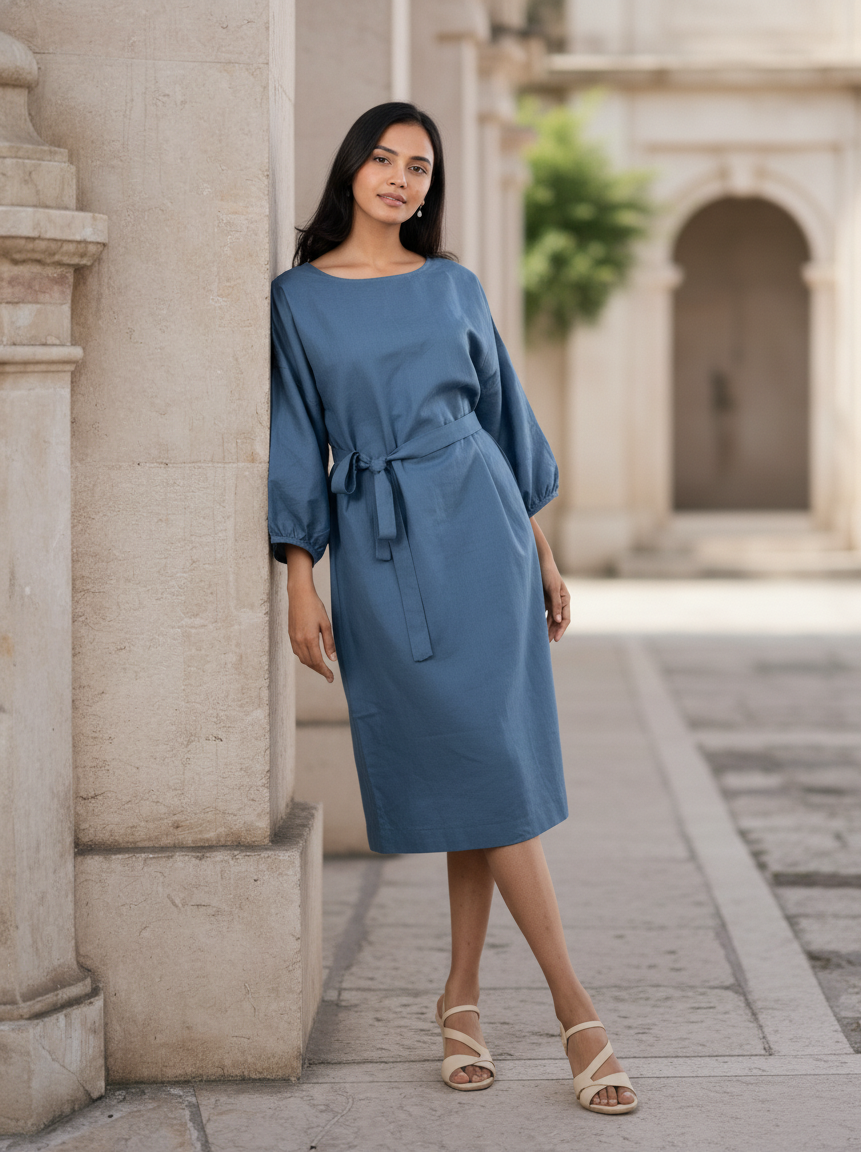 Dove Linen Kimono Dress