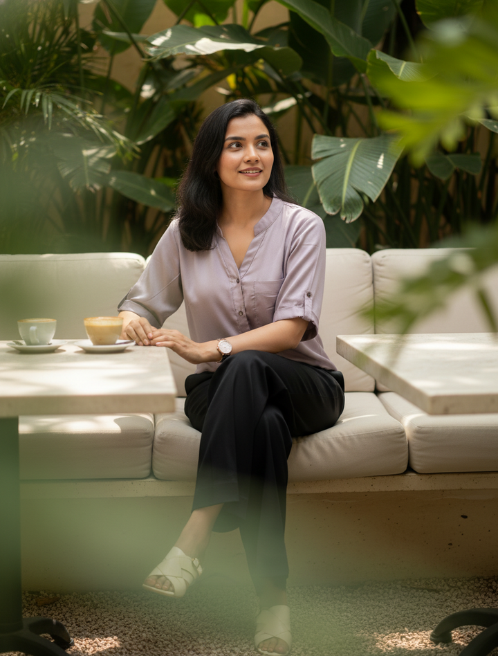 Lilac Ease Twill Shirt