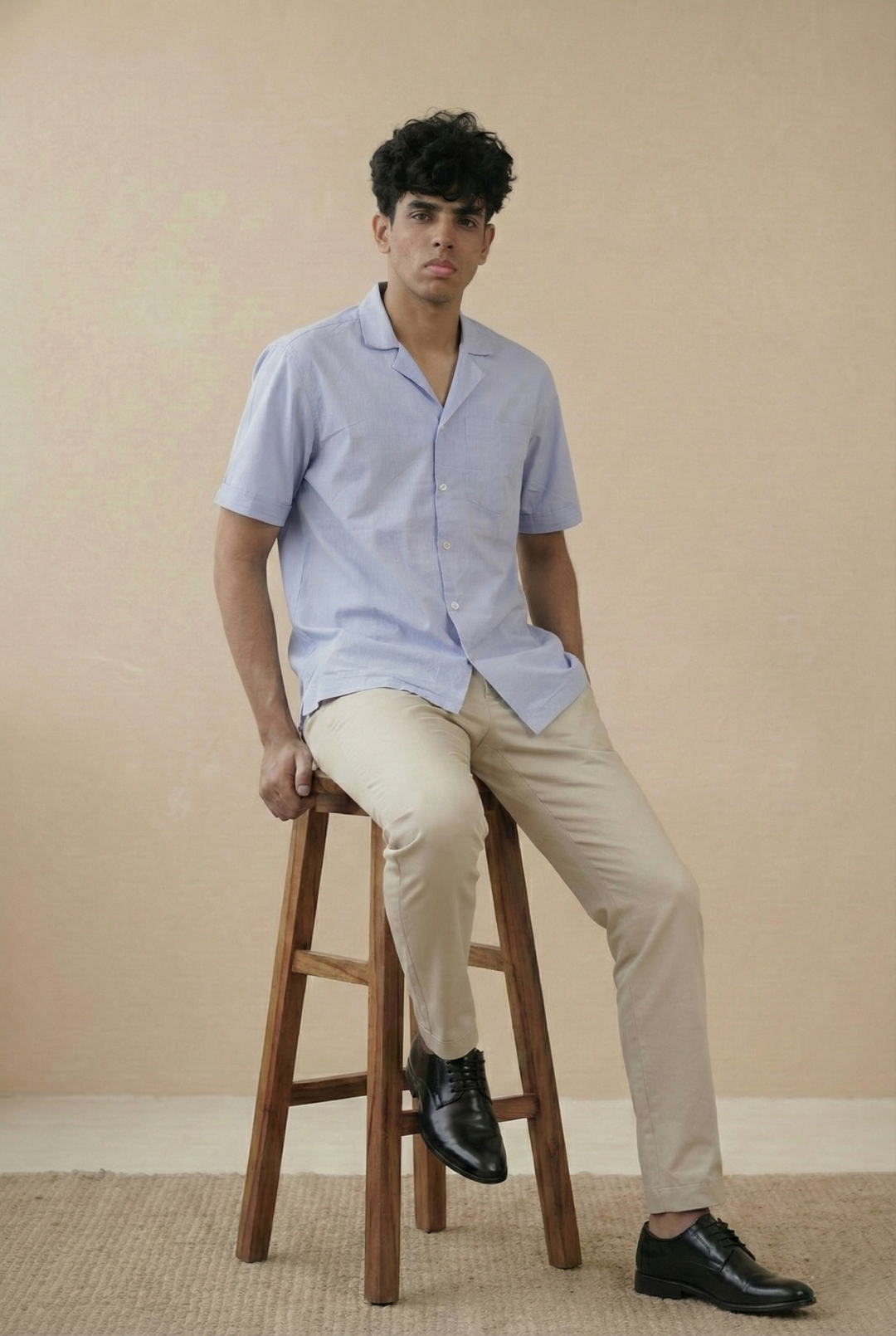 Periwinkle Blue Solid Organic Cotton Shirt (Everyday Casual)