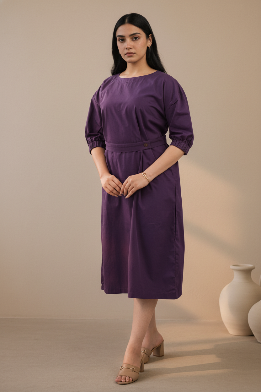 Moon Berry Poplin Dress