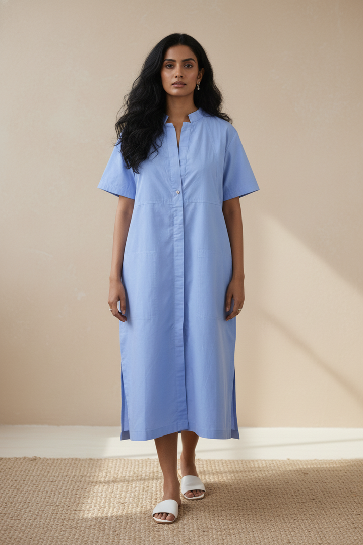 Soft Blue Shift Dress