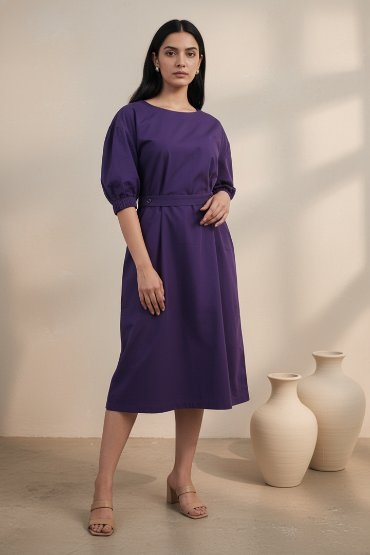 Moon Berry Poplin Dress