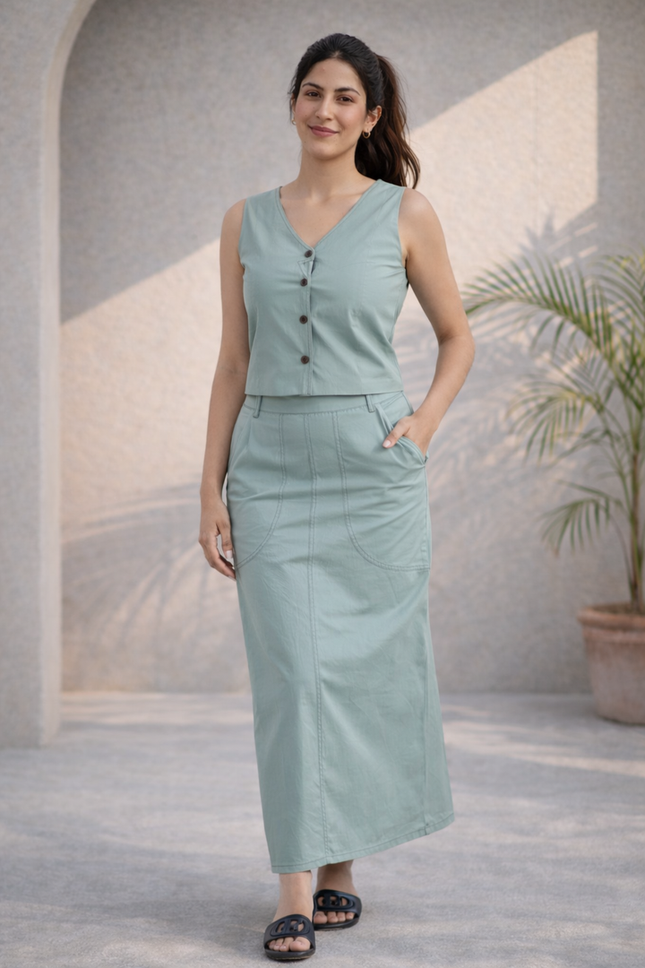 Sage Green Organic Cotton Co-ord Set