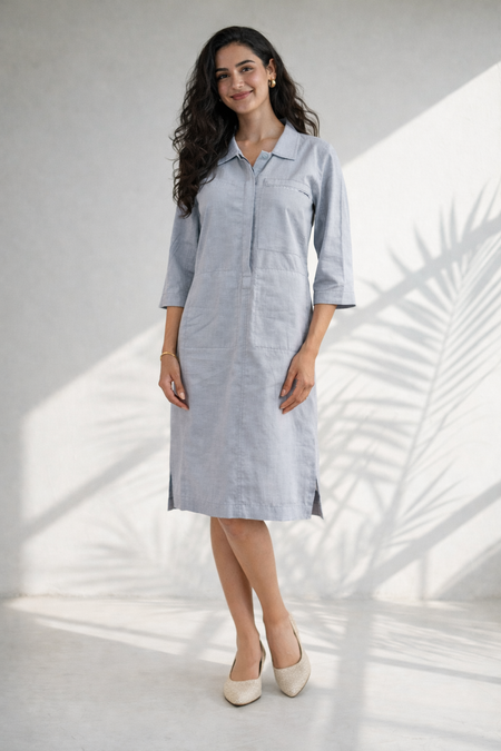 Denim Blue Eco Vero Twill Shirt Dress (Easy Everyday)