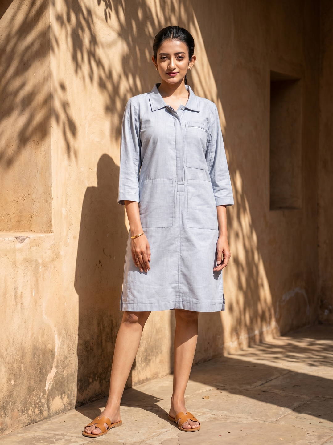Denim Blue Eco Vero Twill Shirt Dress (Easy Everyday)