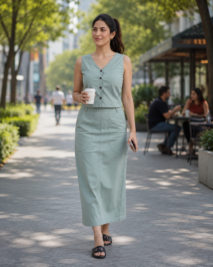 Sage Green Organic Cotton Co-ord Set