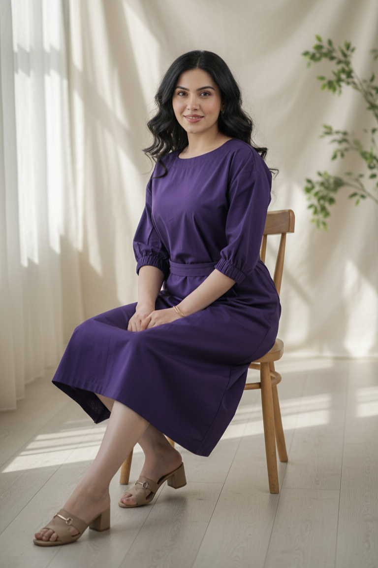 Moon Berry Poplin Dress