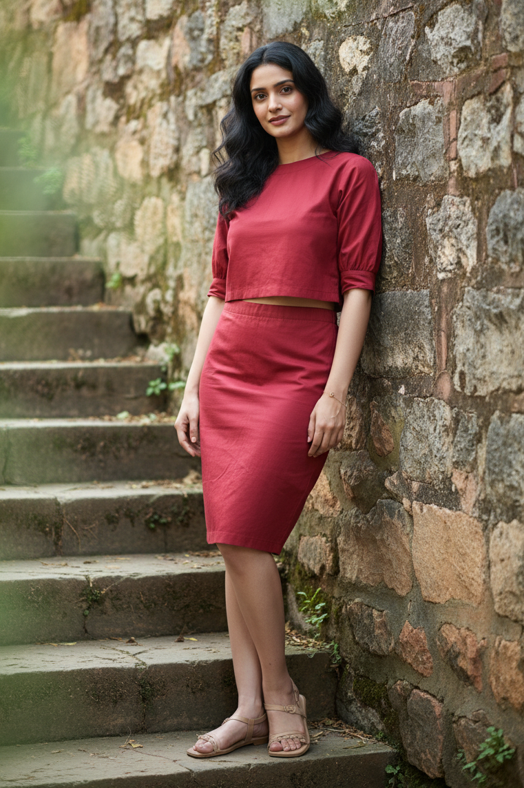 Red Petal Co-ord Set