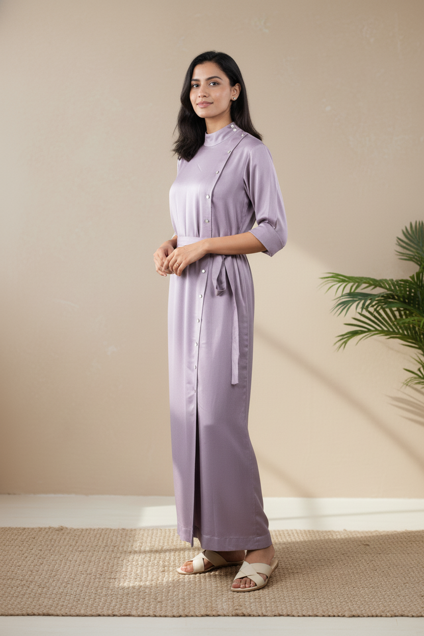 Lilac Soft Cotton Twill Dress