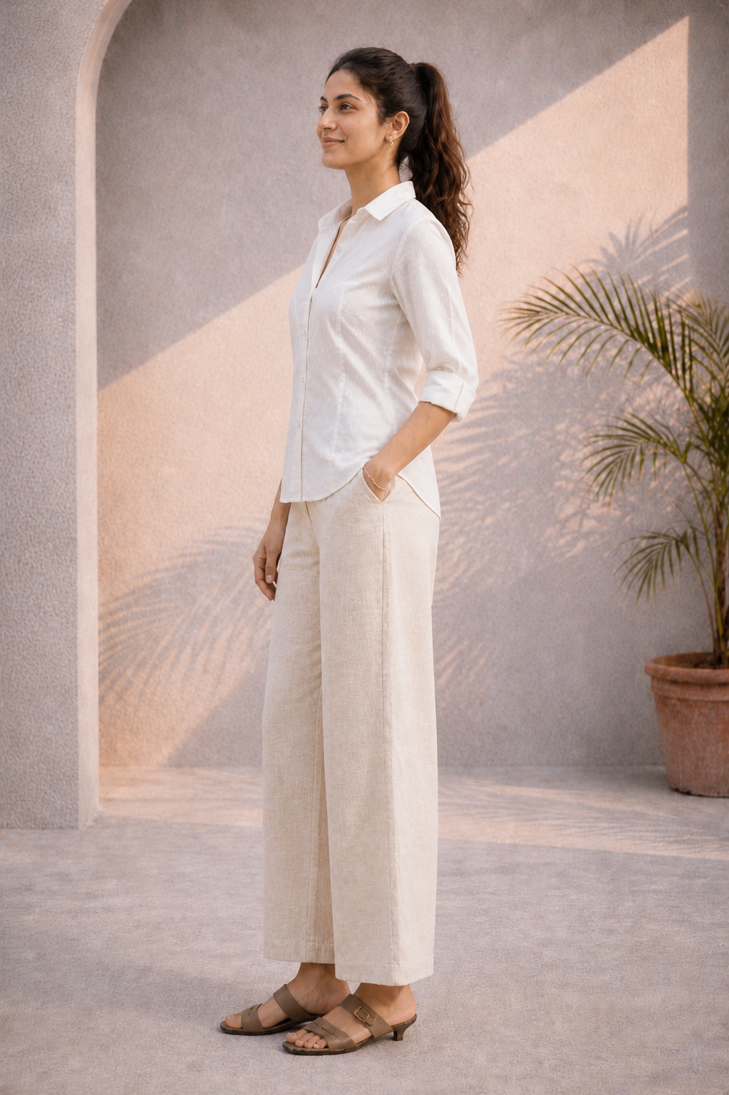 Ivory Organic Cotton Dobby Shirt (Workwear)