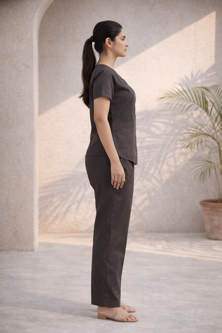 Ash Brown Organic Cotton Poplin Waistcoat Co-ord Set (Workwear)