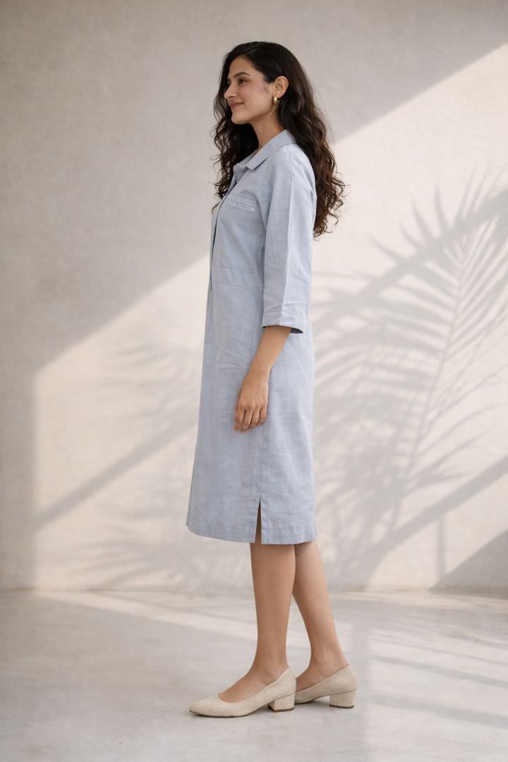 Denim Blue Eco Vero Twill Shirt Dress (Easy Everyday)