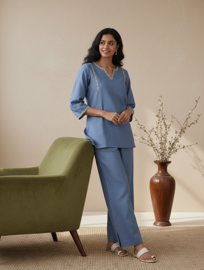 Sea Ash Linen Co-ord Set