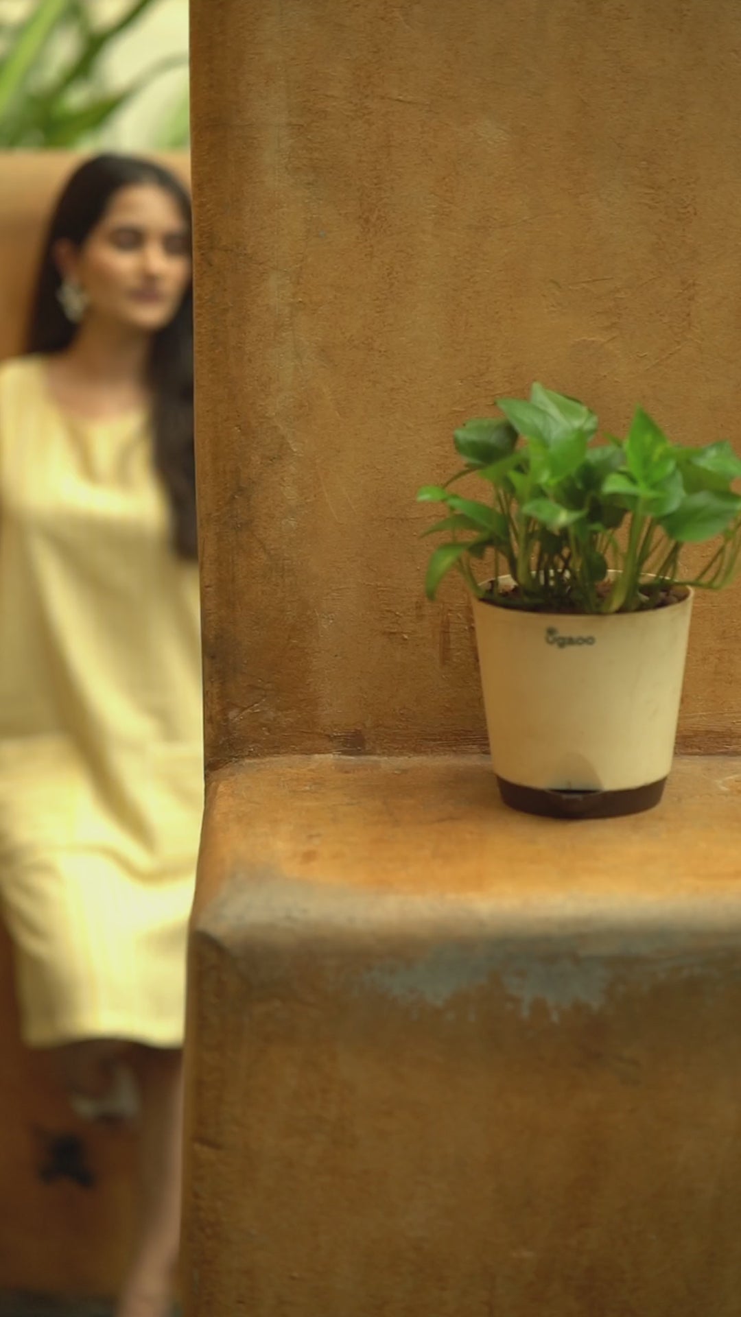 Yellow & Cream Handloom Kala Cotton Striped Dress